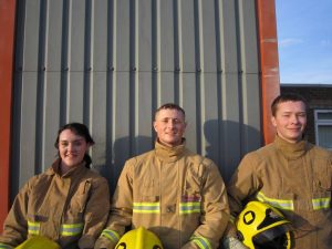 Declan with other retained firefighters